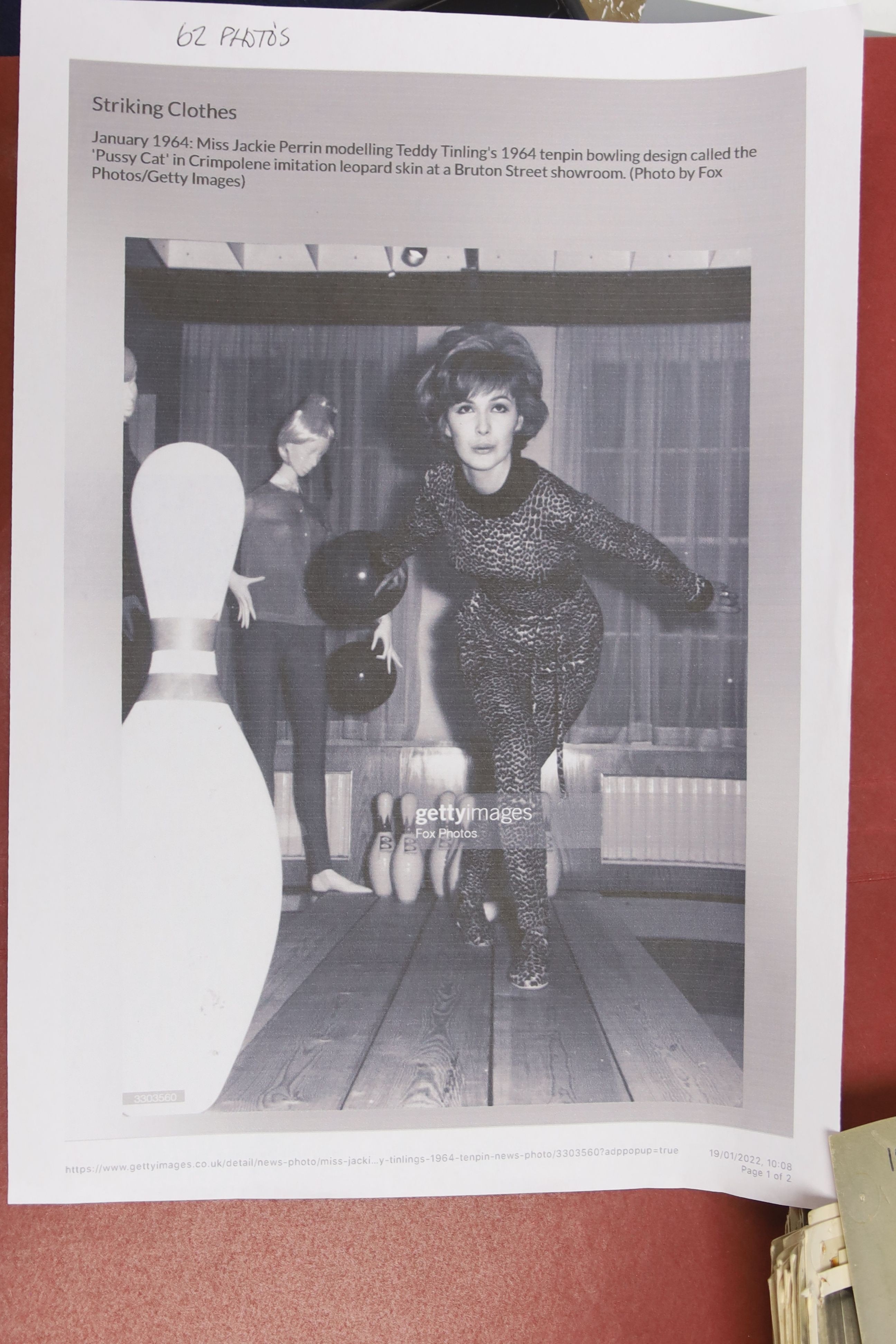 Press agency black and white fashion photographs, 1960's (62) many models named verso